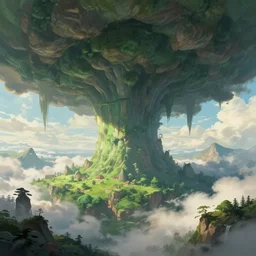 bytopia planescape huge cave ceiling clouds made of green earth inverted upsidedown mountain artstation illustration sharp focus sunlit vista painted by ruan jia raymond swanland lawrence alma tadema zdzislaw beksinski norman rockwell tom lovell alex malveda greg staples