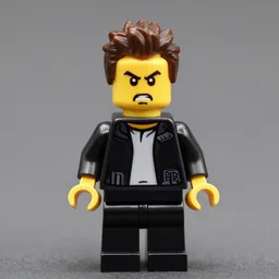 lego minifig of elon musk looking angry
