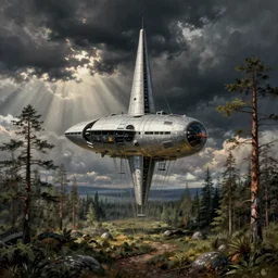 study of tied dream bot mothership over the taiga. artwork by hans bellmer