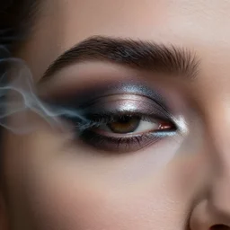 smoke eyes, macro, wide angle, elaborate, smoke, highly detailed, beautiful lighting
