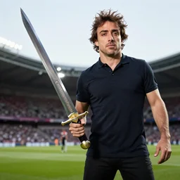 fernando alonso with a big sword, berserk sword