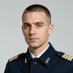 the famous pilot francesco baracca, wit a he / him pin on the forehead, with a buzzcut, in regia areonautica's uniform, holding a lgbt + plushie, perfect face, made by a early century photographer