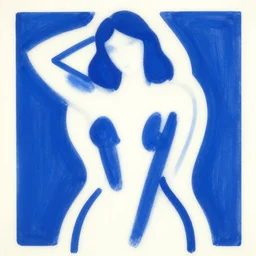 cutout poster of a woman silhouett, pinterest, blue and white, matisse