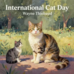 Cats celebrate international Cat Day by Wayne Thiebaud