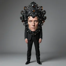 a portrait of jeff bridges as the dude by gilles berquet, serge lutens, iris van herpen, photorealistic, intricate details, hyper realistic, dark fantasy, rococo dark smoked glass headpiece, onyx, photorealistic, canon r 3, photography, symmetrical features, symmetrical pose, wide angle shot, head to toe, standing pose, feet on the ground,