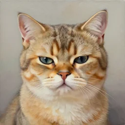 A painting of a cat by Ross Tran, bashful expression, Krenz Cushart, Trending on Artstation