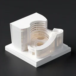 idea for architecture model, white box, trending on behance, keyshot 1 1