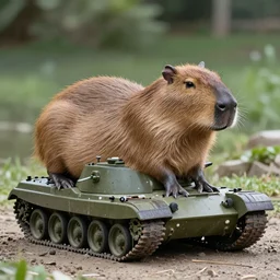 a hybrid of a capybara and a tank