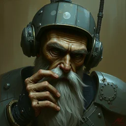 a detailed portrait of a machine that is searching for it's socks by justin gerard and greg rutkowski, digital art, realistic painting, dnd, dungeons & dragons, character design, trending on artstation