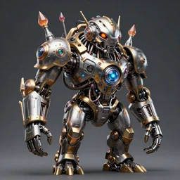 an aetherpunk magical mechanical golem, forward facing angle, character design, art by Tooth Wu and justin gerard and Blizzard studios, post-processing, extremely hyperdetailed, intricate complexity, epic composition, masterpiece, trending on artstation