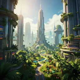 a film still from elysium by james paick - a lush modern architectural city, vibrant, 5 0 mm lens, video game environment design, behance hd, studio, daytime, dramatic lighting, cinematic, global illumination, deviant art, trending on artstation, bloom - w 1 0 2 4