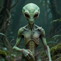 A realistic photo of the god of aliens