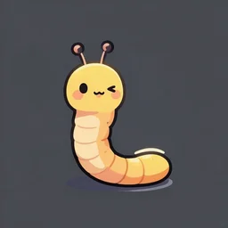 a cute worm, digital art, iconic icon, 2 d vector logo, cartoon, t - shirt design