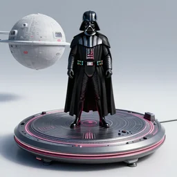 darth vader dj standing on a giant science fiction turntable at a rave on the deathstar, syd mead, dynamic lighting, digital art, winning award masterpiece, fantastically beautiful, illustration, dan mumford, moebius, trending on artstation, 8 k