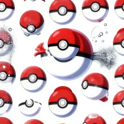 pattern of pokeballs, 90s japanese anime, manga