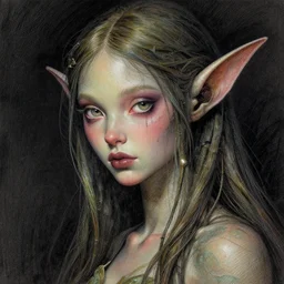 portrait, attractive mutant dryad, digital tempera and pastels, dramatic lighting, extremely high detail, pen and ink, intricate illustration, by stephen bradbury, artstation, wlop, pixiv