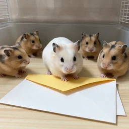 detailed photo of a hamster a sealed letter, various poses, full body, unedited, daylight, dof 8 k
