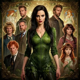 highly detailed vfx portrait of mila kunis as poison ivy, stephen bliss, unreal engine, greg rutkowski, loish, rhads, beeple, makoto shinkai and lois van baarle, ilya kuvshinov, rossdraws, tom bagshaw, alphonse mucha, global illumination, detailed and intricate environment