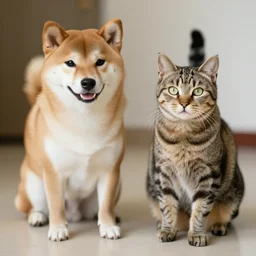 A cross between a Shiba Inu and a Tabby Cat, photograph