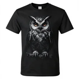 satanic owl, dark, horror art, t - shirt