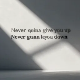never gonna give you up, never gonna let you down