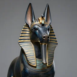 photographic portrait of anubis, sharp focus, studio lighting