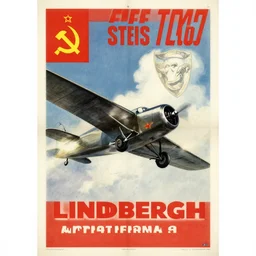 soviet flyer writen lindbergh farias on it