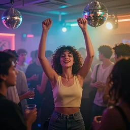 scratching disco 1 9 8 0 • s very energetic people, neon splashes, kandinsky, olga sacharoff, portugal immigration nostalgia, vfx, ambient fog, cinematic lightning, soft women aura,