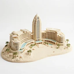 distant photo still of elaborate, complex miniature beach resort sculpture by artist takanori aiba, 8 k, highly detailed, garden, minecraft studio lighting bright ambient lighting key light, 8 5 mm f 1. 8
