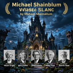 landscape of an european fairyland ( with a dark fairy castle ), ancient, mythical, dark, dreamlike, strange, beautiful, high contrast, dynamic lights, blue hours, award winning photo michael shainblum, by gitta sladic, ilhan eroglu, max rive and ian david soar