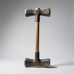 rustic flail, studio product photography, isolated on a pure white background, centered, entire object in frame, sharp focus, soft studio lighting