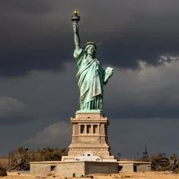 Statue of Liberty in the middle of a desert