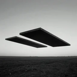 rectangular slabs floating above the horizon, zdzislaw beksinski