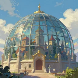 concept art by jama jurabaev, cel shaded, cinematic shot, trending on artstation, high quality, brush stroke, vibrant colors, glass dome sky, soft lighting, intricate details, cgsociety, animation scene