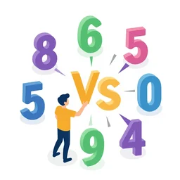 isometric flat art graphic for splitting numbers that is exciting and promotional