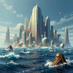 ocean by artstation, deviantart, artfol, artslant artbox, cgsociety, gfxartist, artful, zatista, artpal, instagram, blendernation, frank stella, beeple, giger, kopera, zawadzki, synth - wave, hyperrealism, futurism 4 k, octane render