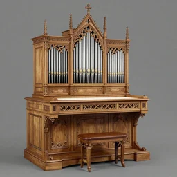 ornate gothic organ console, designed by alan lee and john howe, detailed color concept art sketch