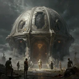 epic professional sci - fi digital art of ruined domed planetary outpost, eerie atmospheric lighting, painted, detailed, intricate, impressive foreboding, by leesha hannigan, wayne haag, reyna rochin, ignacio fernandez rios, mark ryden, iris van herpen, hdr, 8 k, epic, stunning, gorgeous, much wow, cinematic, masterpiece
