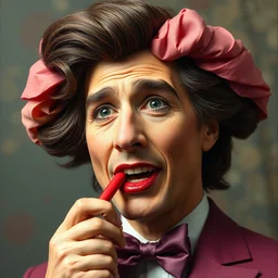 justin trudeau in drag, by erin hanson, chad knight, mandy jurgens, hannah yata and kay sage, donato giancola