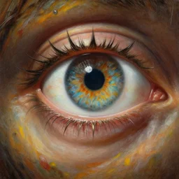 one-eyed single-eyed 1-eyed fantasy Polyphemus concept art with one huge eye. Extremely high detail, details, realistic, fantasy art, solo, masterpiece, portrait painting, saturated colors, art by Arthur Rackham, Muzinabu, Johann Tischbein