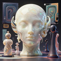 cream satin marble opal funky by artstation, deviantart, artfol, artslant artbox, cgsociety, gfxartist, artful, zatista, artpal, instagram, blendernation, frank stella, beeple, giger, kopera, zawadzki, synth - wave, hyperrealism, futurism 4 k, octane render
