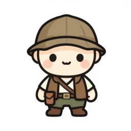 a cute hunter, digital art, iconic icon, 2 d vector logo, cartoon, t - shirt design