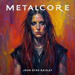 metalcore album cover, designed by john dyer baizley, oil painting, vibrant