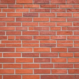 base color texture of a brick wall, head - on photo, flat diffuse lighting without shadows