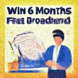 Win 6 months Free Broadband! lottery winner, corporate poster, vector, illustration