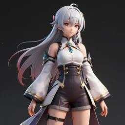 sakimi - chan, loish stylized high detail character sheet of an anime style fictional character, octane render, sharp focus