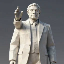 marble statue of viktor orban, low poly, octane render