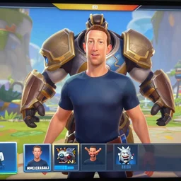 Screenshot of Mark Zuckerberg in Overwatch hero selection screen