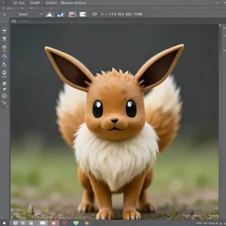a photo of a real life light brown Eevee-fox hybrid, Pokemon, brown fur, brown, XF IQ4, 150MP, 50mm, f/1.4, ISO 200, 1/160s, natural light, Adobe Photoshop, Adobe Lightroom, DxO Photolab, Corel PaintShop Pro, symmetrical balance, depth layering, polarizing filter, Sense of Depth