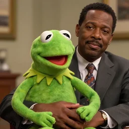 kermit the frog as omar little in a episode of the wire, professional photo, 4 k, high detail
